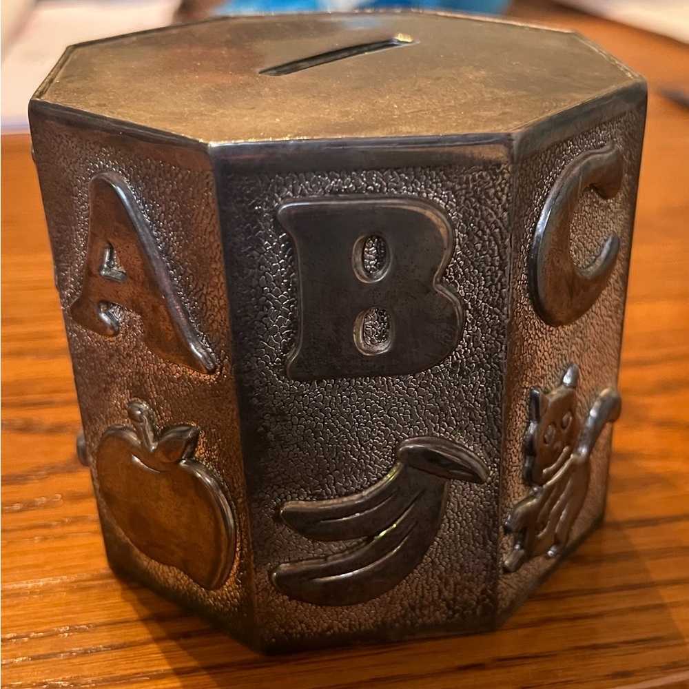 Octagonal silver-plated ABC Bank